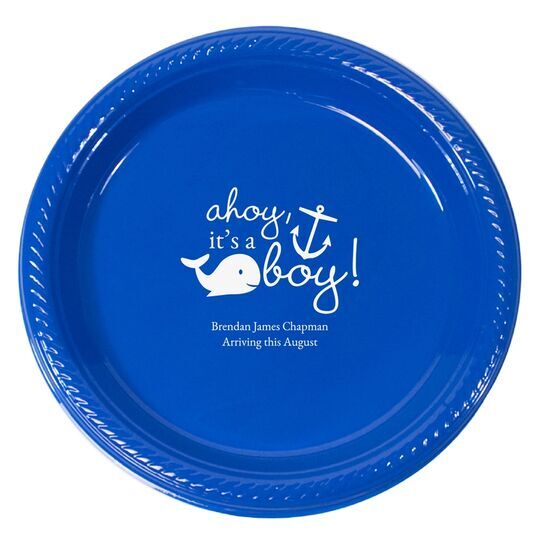 Ahoy It's A Boy Plastic Plates